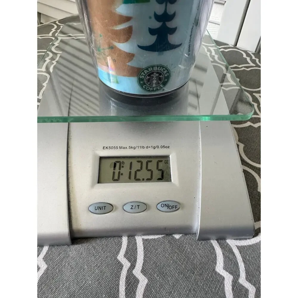 Starbucks Christmas Tree Holographic Blue Double Wall Insulated Travel Tumbler